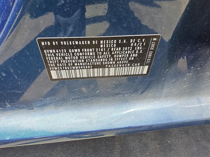 Продаж на аукціоні авто 2021 Volkswagen Jetta, vin: 3VWC57BU2MM065682, номер лоту: 59387216