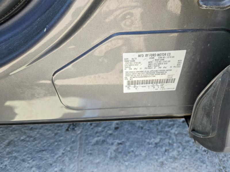 60585736 :رقم المزاد ، 2FMPK3G98MBA31754 vin ، 2021 Ford Edge مزاد بيع
