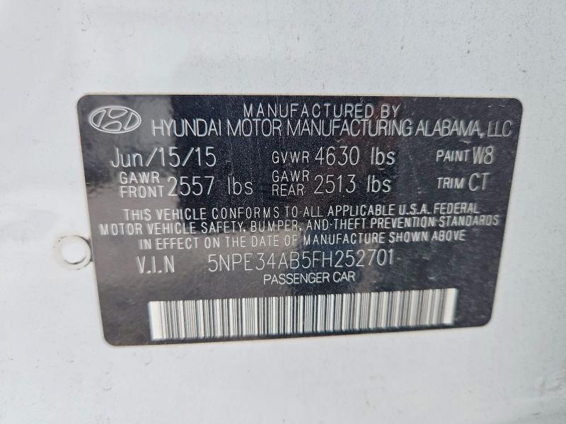 Aukcja sprzedaży 2015 Hyundai Sonata, vin: 5NPE34AB5FH252701, numer aukcji: 62966976