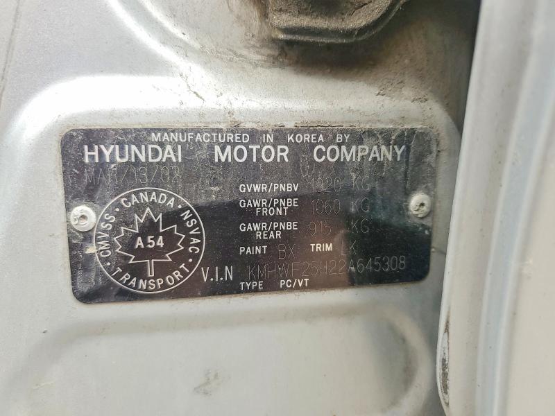 61126256 :رقم المزاد ، KMHWF25H22A645308 vin ، 2002 Hyundai Sonata مزاد بيع