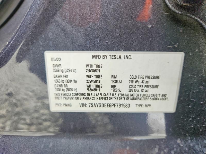 Продажа на аукционе авто 2023 Tesla Model Y, vin: 7SAYGDEE6PF791983, номер лота: 59680086