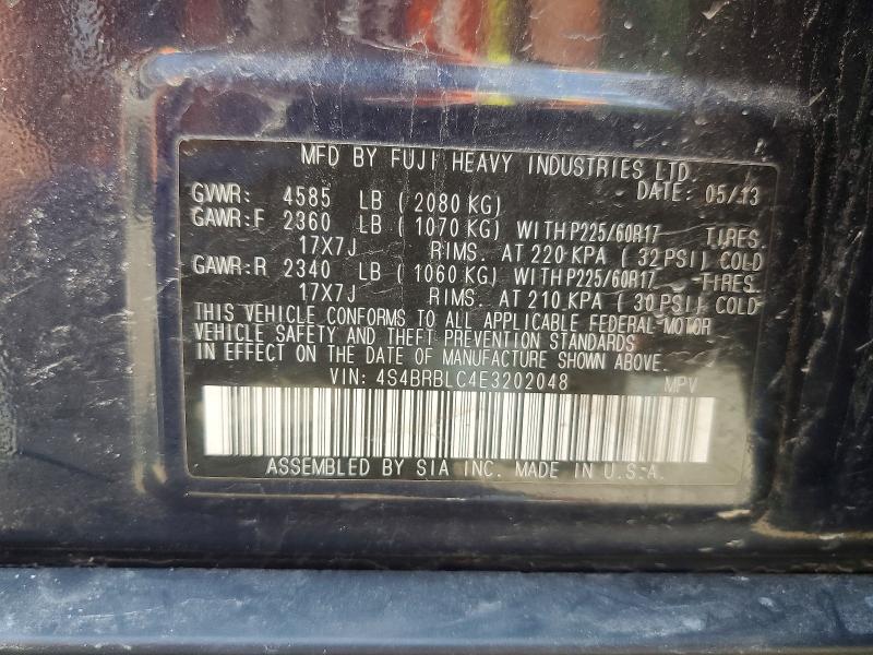 Aukcja sprzedaży 2014 Subaru Outback, vin: 4S4BRBLC4E3202048, numer aukcji: 95585605