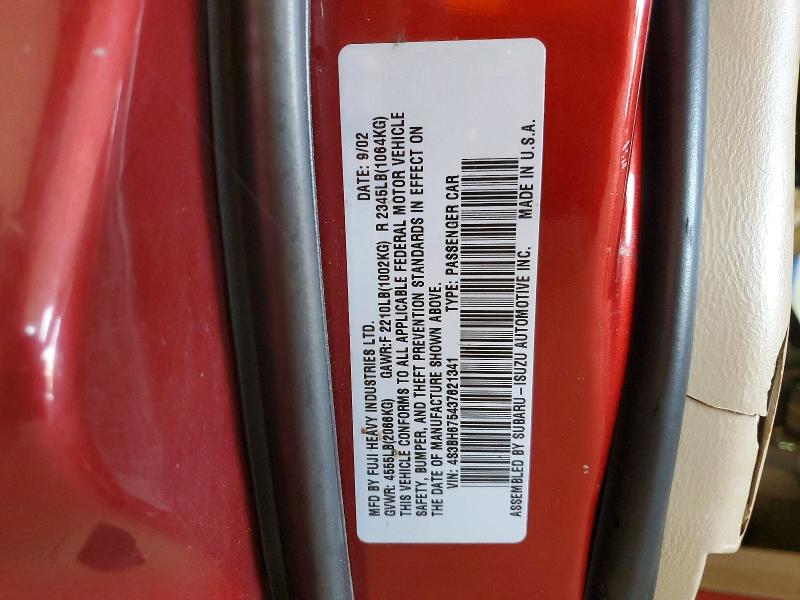 Продажа на аукционе авто 2003 Subaru Legacy, vin: 4S3BH675437621341, номер лота: 59249016