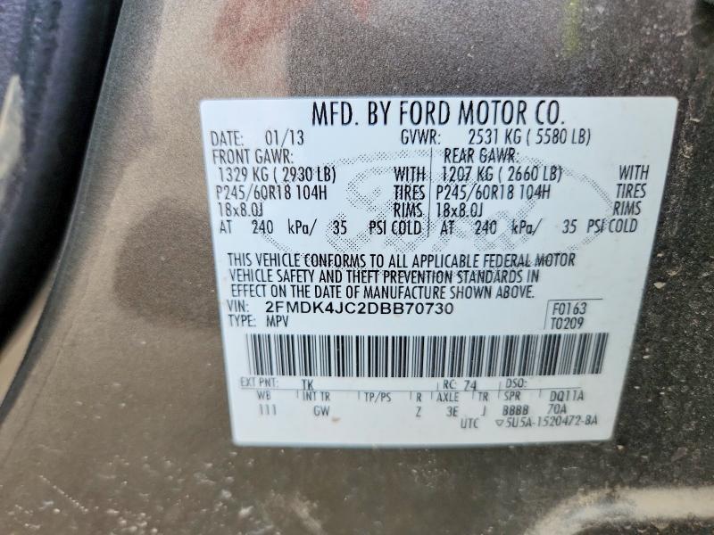 Aukcja sprzedaży 2013 Ford Edge, vin: 2FMDK4JC2DBB70730, numer aukcji: 76292155