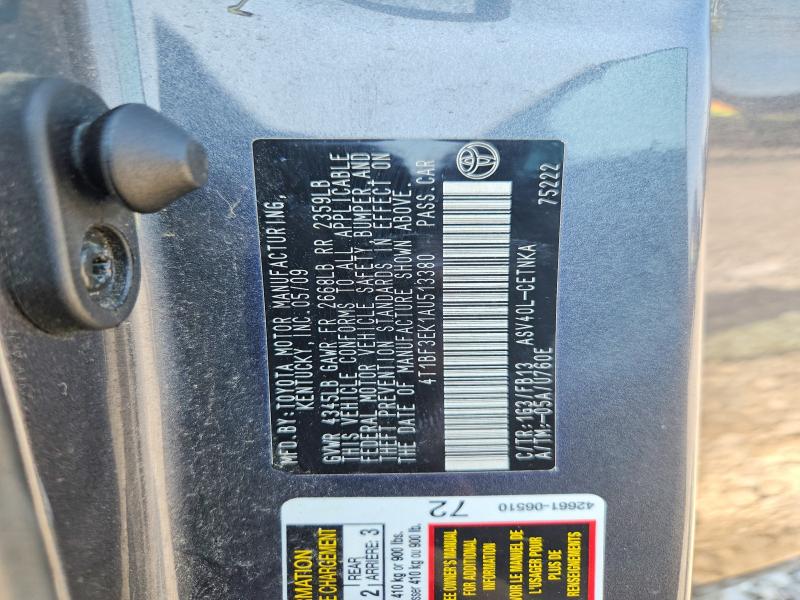 2010 Toyota Camry მანქანა იყიდება აუქციონზე, vin: 4T1BF3EK1AU513380, აუქციონის ნომერი: 60898346