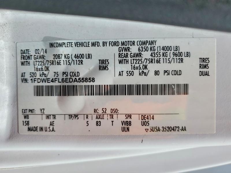 56681726 :رقم المزاد ، 1FDWE4FL6EDA55858 vin ، 2014 Ford Econoline مزاد بيع