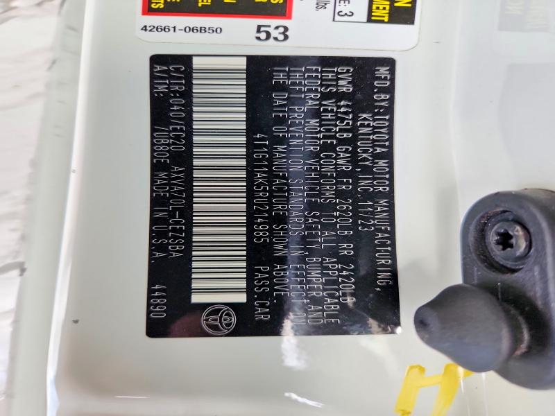 59638646 :رقم المزاد ، 4T1G11AK5RU214985 vin ، 2024 Toyota Camry مزاد بيع