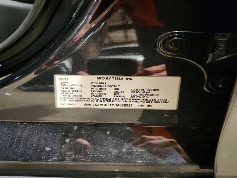 2024 Tesla Model Y მანქანა იყიდება აუქციონზე, vin: 7SAYGDEF2RA326237, აუქციონის ნომერი: 62248116