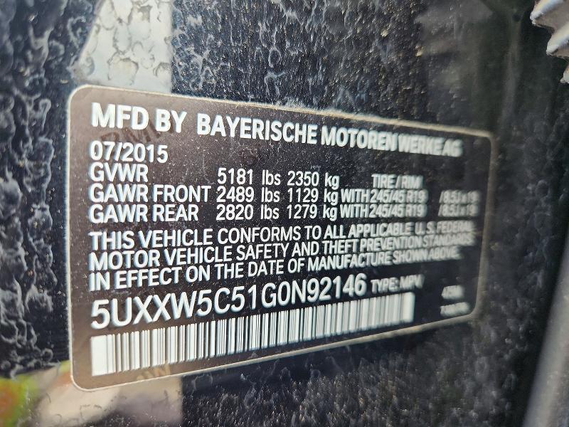 Продаж на аукціоні авто 2016 Bmw X4, vin: 5UXXW5C51G0N92146, номер лоту: 60184526