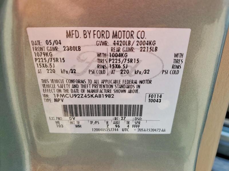 Aukcja sprzedaży 2005 Ford Escape, vin: 1FMCU92Z45KA81982, numer aukcji: 63519176
