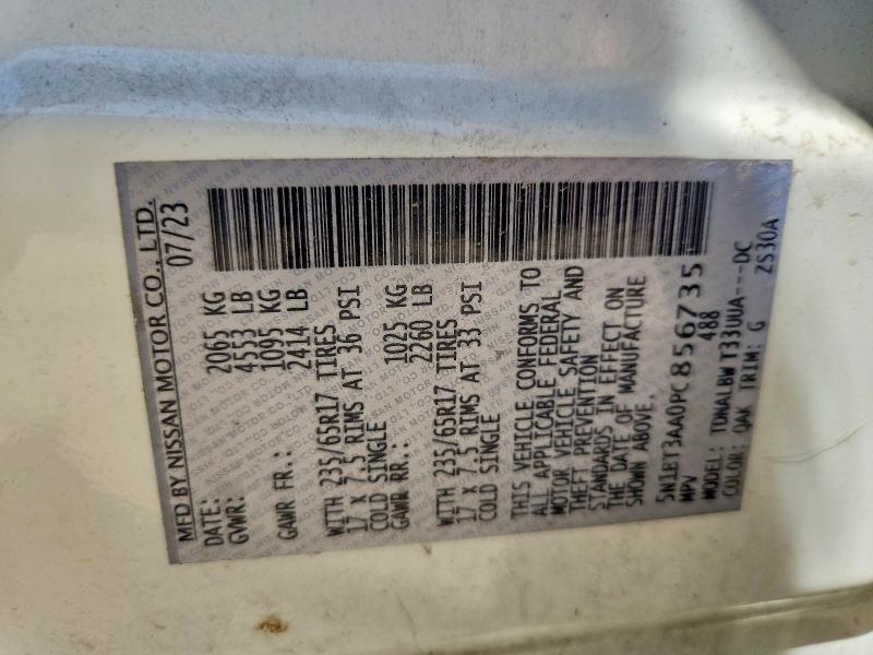 61611486 :رقم المزاد ، 5N1BT3AA0PC856735 vin ، 2023 Nissan Rogue مزاد بيع