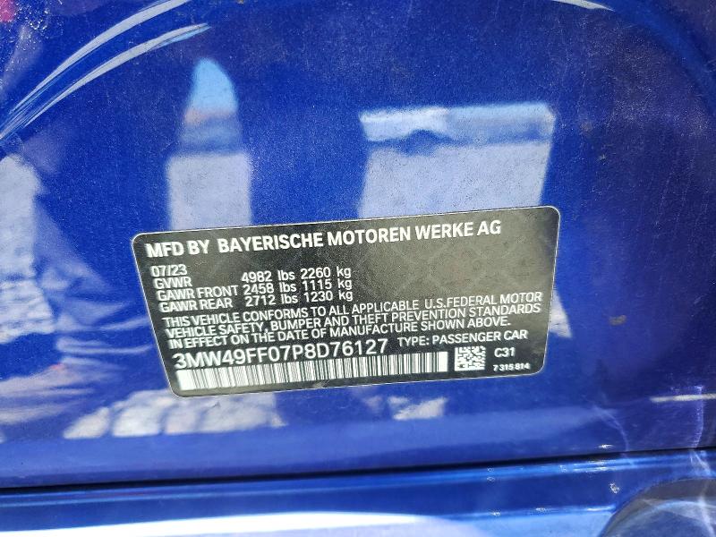 Продаж на аукціоні авто 2023 Bmw M340xi, vin: 3MW49FF07P8D76127, номер лоту: 59399756