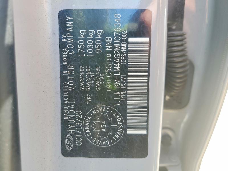 61570236 :رقم المزاد ، KMHLM4AG2MU076348 vin ، 2021 Hyundai Elantra مزاد بيع