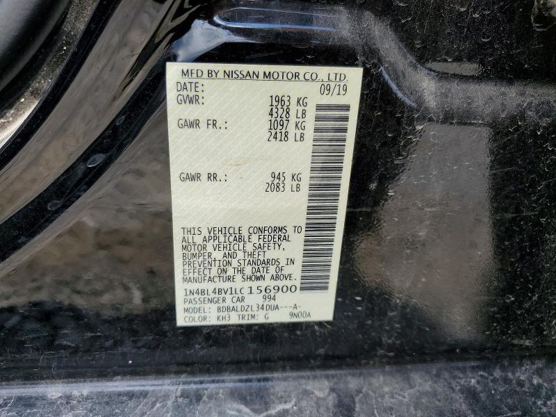 60324626 :رقم المزاد ، 1N4BL4BV1LC156900 vin ، 2020 Nissan Altima مزاد بيع