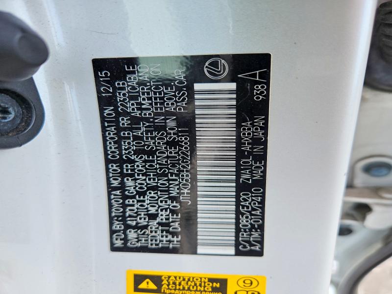 Продаж на аукціоні авто 2016 Lexus Ct, vin: JTHKD5BH2G2266811, номер лоту: 62589166
