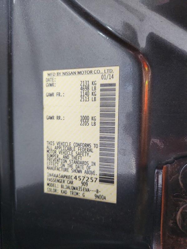 Aukcja sprzedaży 2014 Nissan Maxima, vin: 1N4AA5APXEC457257, numer aukcji: 62096346