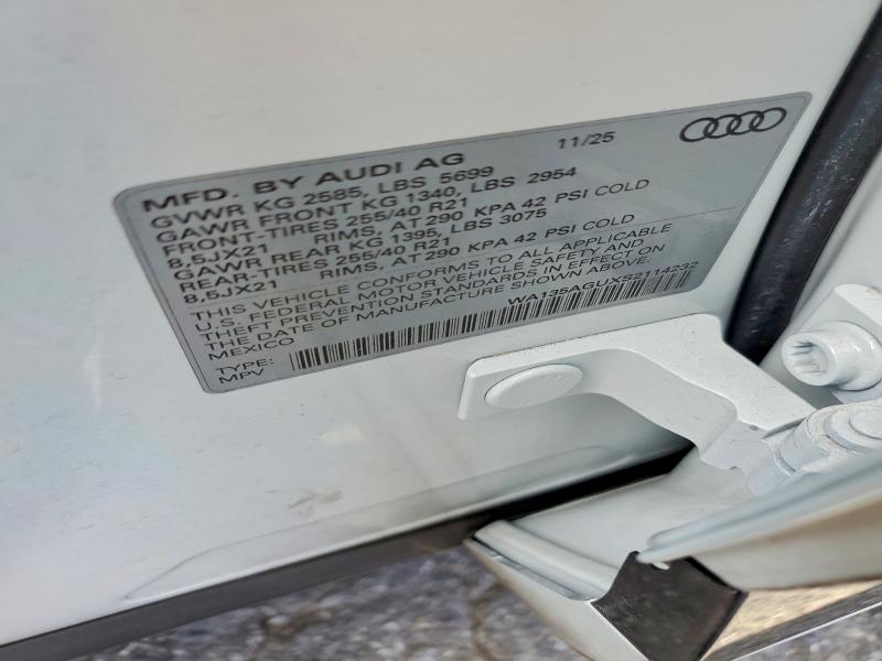 Aukcja sprzedaży 2025 Audi Sq5, vin: WA135AGUXS2114232, numer aukcji: 61570136