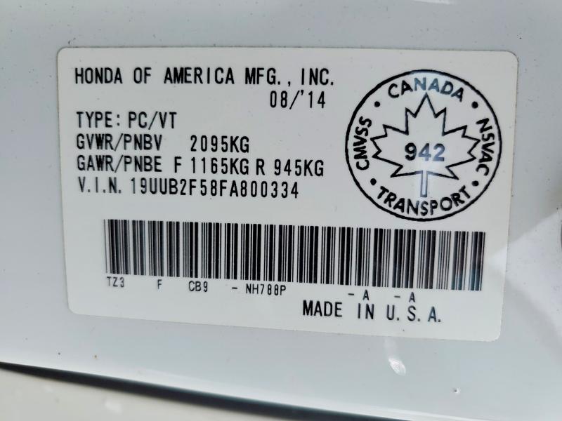 Aukcja sprzedaży 2015 Acura Tlx, vin: 19UUB2F58FA800334, numer aukcji: 60762676