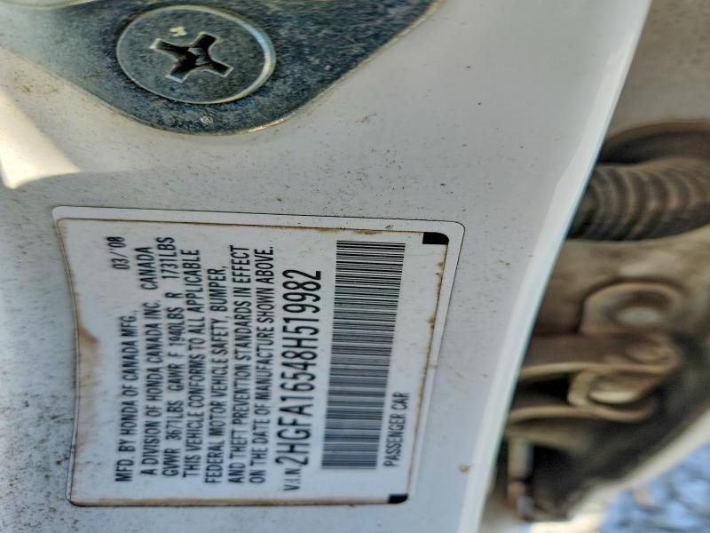 Aukcja sprzedaży 2008 Honda Civic, vin: 2HGFA16548H519982, numer aukcji: 61502576