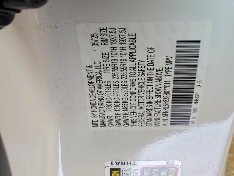 62800836 :رقم المزاد ، 5FNRL6H83SB077011 vin ، 2025 Honda Odyssey مزاد بيع
