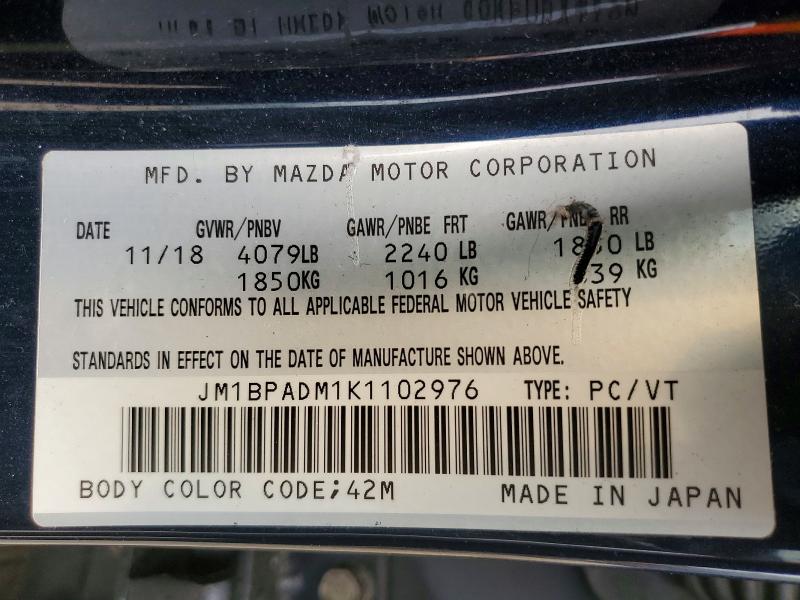 Aukcja sprzedaży 2019 Mazda 3, vin: JM1BPADM1K1102976, numer aukcji: 61122216