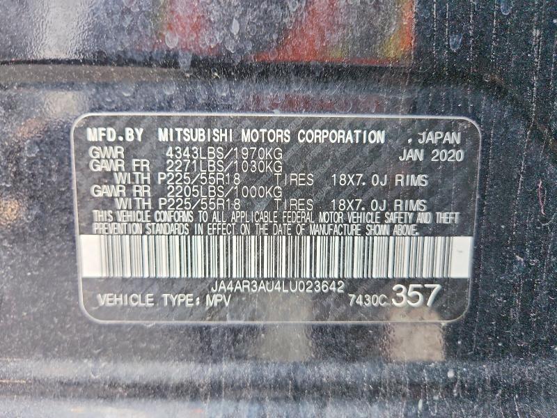 60471356 :رقم المزاد ، JA4AR3AU4LU023642 vin ، 2020 Mitsubishi Outlander Sport مزاد بيع