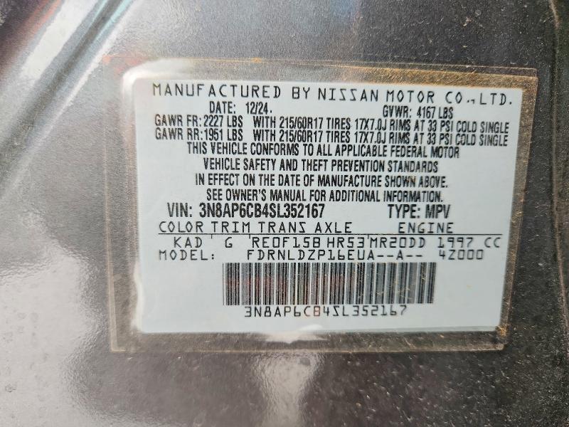 Aukcja sprzedaży 2025 Nissan Kicks, vin: 3N8AP6CB4SL352167, numer aukcji: 61386596
