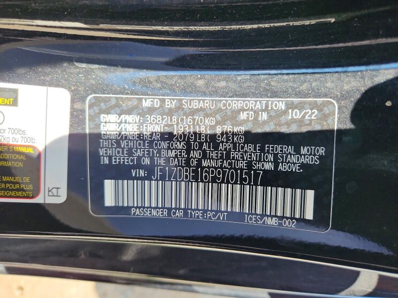 Aukcja sprzedaży 2023 Subaru Brz, vin: JF1ZDBE16P9701517, numer aukcji: 60496426