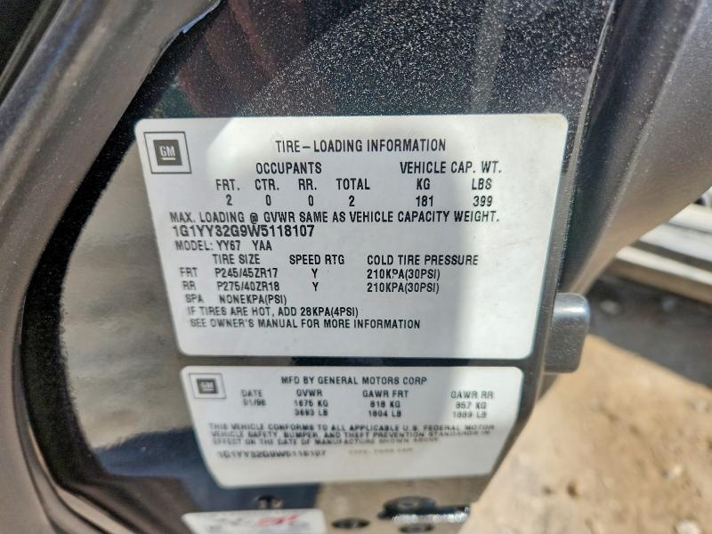 Продаж на аукціоні авто 1998 Chevrolet Corvette, vin: 1G1YY32G9W5118107, номер лоту: 61621516