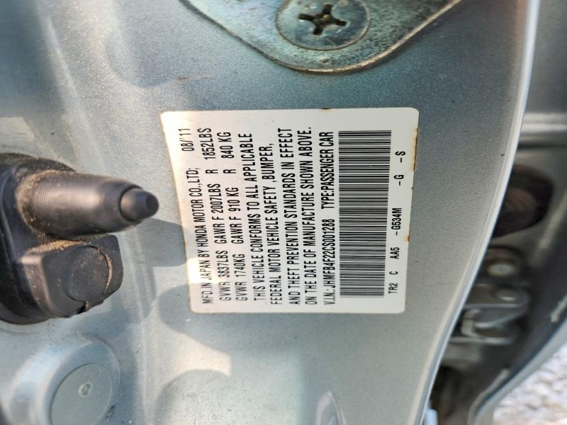 63139446 :رقم المزاد ، JHMFB4F22CS001288 vin ، 2012 Honda Civic مزاد بيع