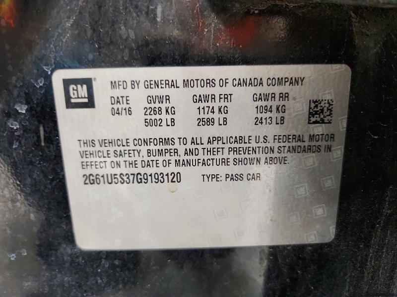 62458856 :رقم المزاد ، 2G61U5S37G9193120 vin ، 2016 Cadillac Xts مزاد بيع