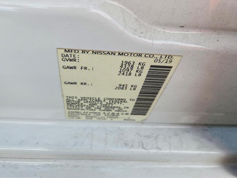 61601276 :رقم المزاد ، 1N4BL4FV0KN328458 vin ، 2019 Nissan Altima مزاد بيع