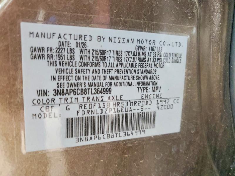 Продаж на аукціоні авто 2026 Nissan Kicks, vin: 3N8AP6CB8TL364999, номер лоту: 59887986