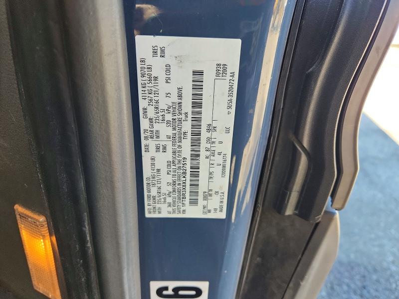 Aukcja sprzedaży 2020 Ford Transit, vin: 1FTBR3X8XLKB27519, numer aukcji: 59857266