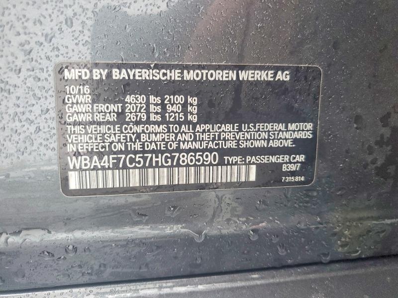 60158656 :رقم المزاد ، WBA4F7C57HG786590 vin ، 2017 Bmw 430i مزاد بيع
