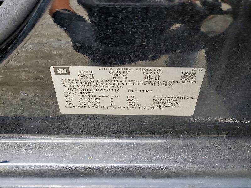 Продаж на аукціоні авто 2017 Gmc Sierra, vin: 1GTV2NEC3HZ261114, номер лоту: 60812096