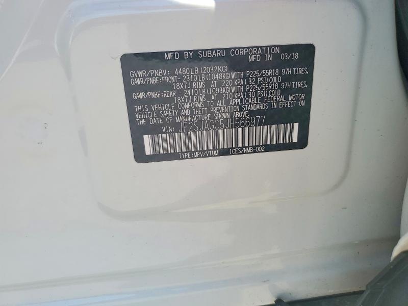 2018 Subaru Forester მანქანა იყიდება აუქციონზე, vin: JF2SJAGC5JH566977, აუქციონის ნომერი: 61586136