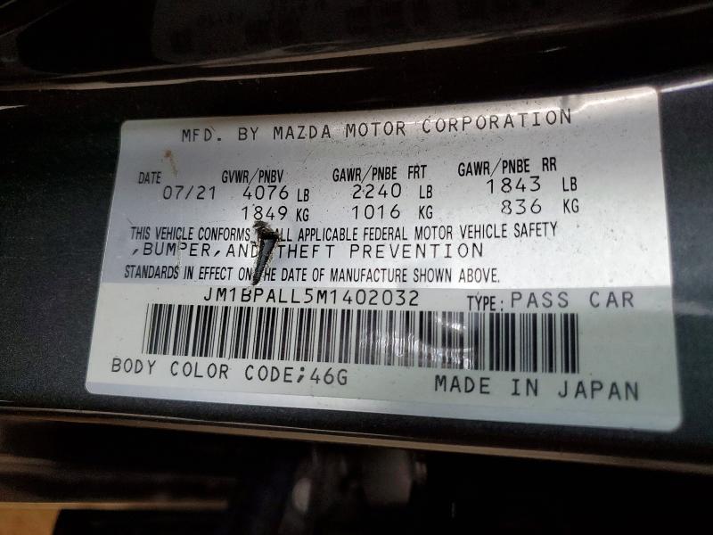 Aukcja sprzedaży 2021 Mazda 3, vin: JM1BPALL5M1402032, numer aukcji: 62505556