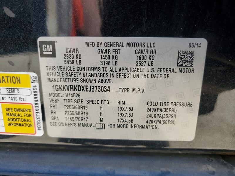 Продаж на аукціоні авто 2014 Gmc Acadia, vin: 1GKKVRKDXEJ373034, номер лоту: 62424896