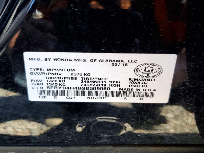 Продаж на аукціоні авто 2016 Acura Mdx, vin: 5FRYD4H48GB509060, номер лоту: 59737676