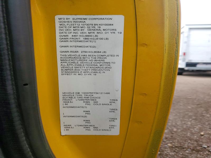 Aukcja sprzedaży 2019 Gmc Savana, vin: 1GD07RFP3K1211495, numer aukcji: 61158336