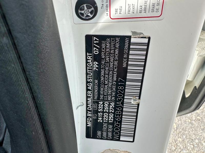 2018 Mercedes-benz E მანქანა იყიდება აუქციონზე, vin: WDDZF6EB6JA302817, აუქციონის ნომერი: 59031026