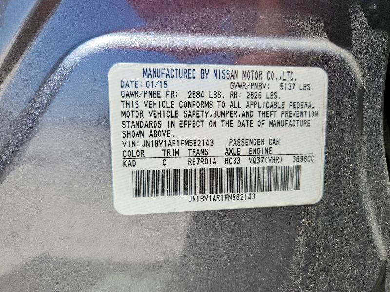 Aukcja sprzedaży 2015 Infiniti Q70, vin: JN1BY1AR1FM562143, numer aukcji: 62153706