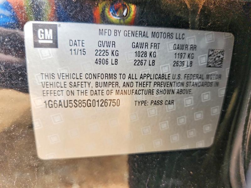59392726 :رقم المزاد ، 1G6AU5S85G0126750 vin ، 2016 Cadillac Cts مزاد بيع