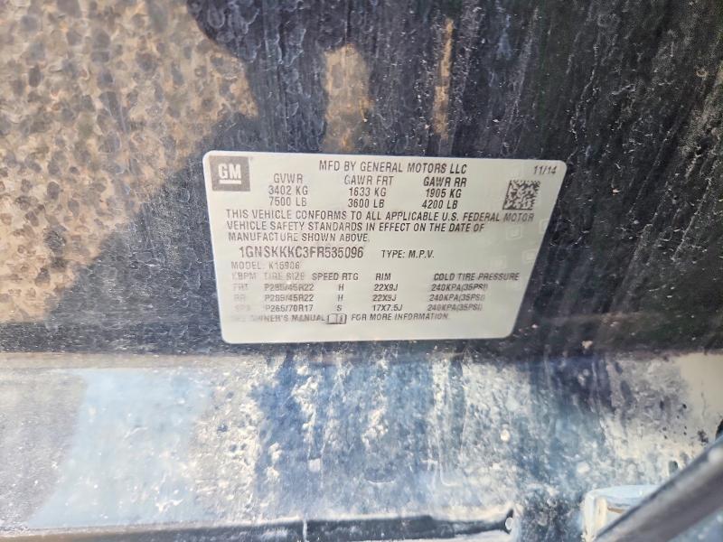 Продажа на аукционе авто 2015 Chevrolet Suburban, vin: 1GNSKKKC3FR535096, номер лота: 59093056
