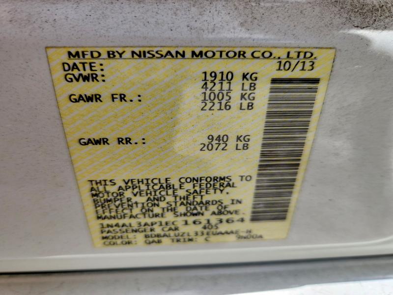 62252916 :رقم المزاد ، 1N4AL3AP1EC161364 vin ، 2014 Nissan Altima مزاد بيع
