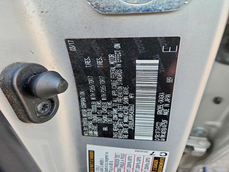 2017 Toyota 4runner მანქანა იყიდება აუქციონზე, vin: JTEBU5JR9H5438663, აუქციონის ნომერი: 61034426