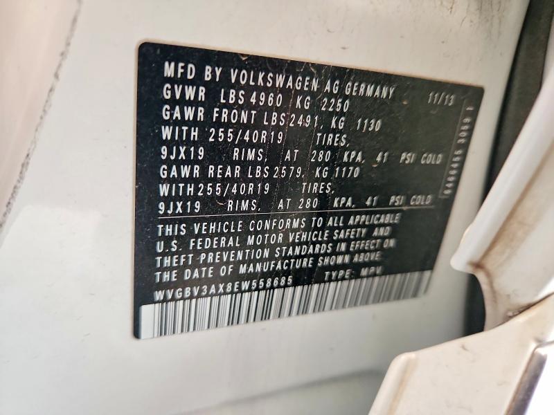 Aukcja sprzedaży 2014 Volkswagen Tiguan, vin: WVGBV3AX8EW558685, numer aukcji: 58794846