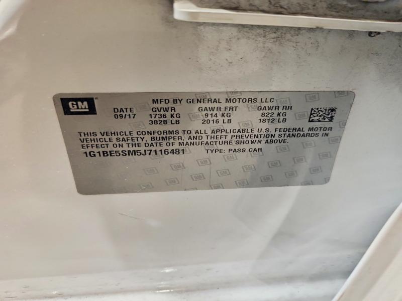 Продаж на аукціоні авто 2018 Chevrolet Cruze, vin: 1G1BE5SM5J7116481, номер лоту: 60712736