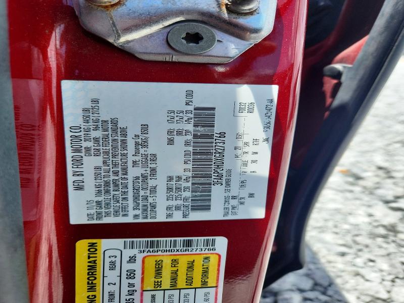 62465496 :رقم المزاد ، 3FA6P0HDXGR273766 vin ، 2016 Ford Fusion مزاد بيع